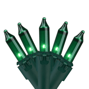 GKI/Bethlehem 45.5ft. Mini Green Christmas Light Set
