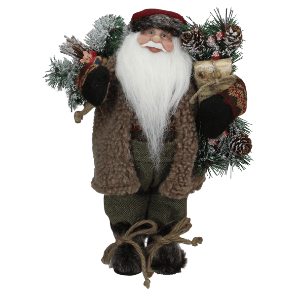Northlight 12in. Country Santa Claus with Gift Christmas Figure