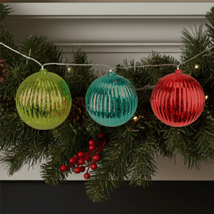 PENN 3pc. Multi-Color Mercury Glass Ball Christmas Ornaments alternate view