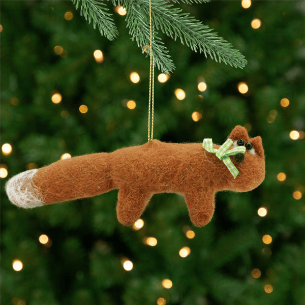 Gallerie II Orange & Green Snow Tipped Fox Christmas Ornament