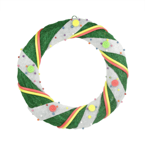 Northlight 18in. Pre-Lit  Candy Striped Sisal Christmas Wreath