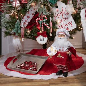 Northlight 48in. Velveteen Christmas Tree Skirt with White Trim