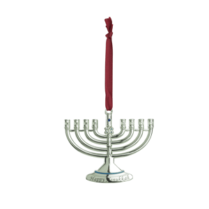 Northlight 3.25in. Silver Hanging Hanukkah Menorah Ornament