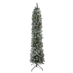 Northlight 6ft. Pre-Lit Flocked Pencil Artificial Christmas Tree