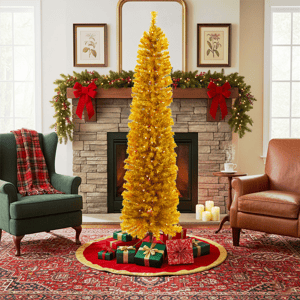 Northlight 6ft. Pre-Lit Pencil Tinsel Artificial Christmas Tree