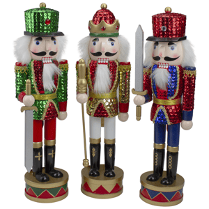 Nutcracker Factory Wooden Christmas Nutcrackers - Set of 3
