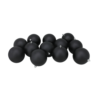 Northlight 12ct. Matte Shatterproof Christmas Ball Ornaments-Blk
