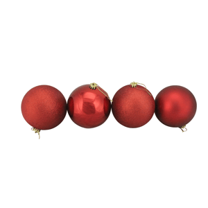 Northlight 4ct. Shatterproof 4-Finish Christmas Ball Ornaments