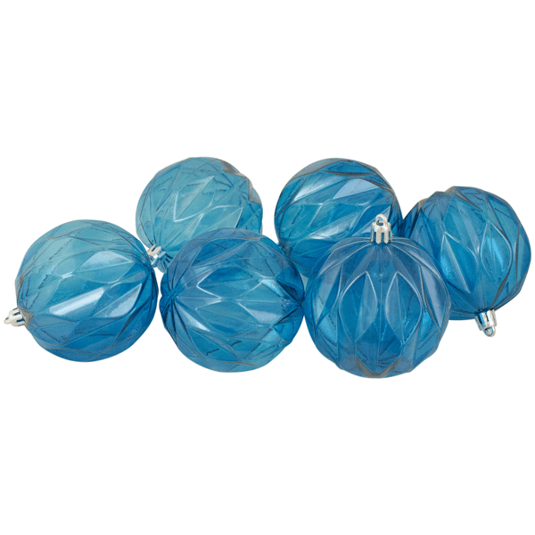 Northlight 6ct. Transparent Blue Rhombus Christmas Ball Ornaments