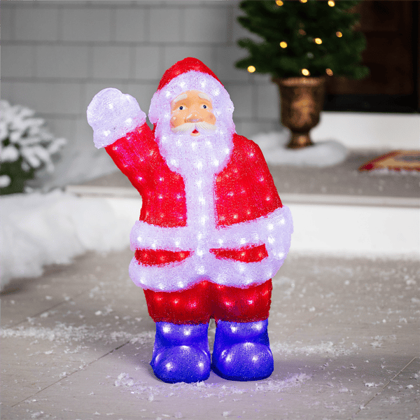 Northlight LED Waving Santa Claus Acrylic Outdoor Christmas Decor