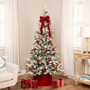 Northlight 6.5ft. Pre-Lit Medium Flocked Pine Christmas Tree