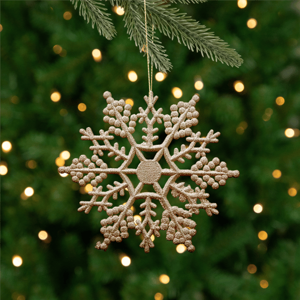 Northlight 24ct. Champagne Gold Snowflake Christmas Ornaments