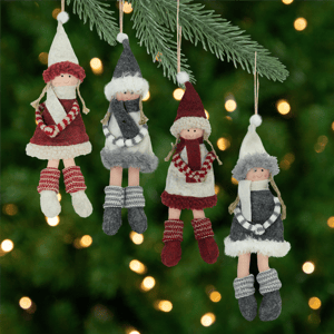 Northlight 4ct. Girls with Scarves Christmas Doll Ornaments
