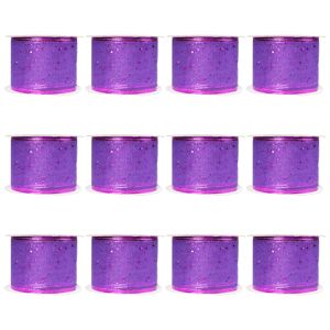 Northlight 12pk. Shimmering Purple Wired Christmas Ribbon Spools
