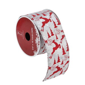 Northlight 12pk. Flying Reindeer Christmas Wired Ribbon Spools