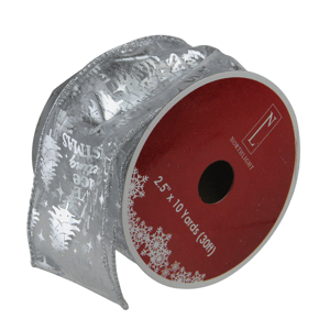 Northlight 12ct. Silver Wired Christmas Words Craft Ribbon Spools