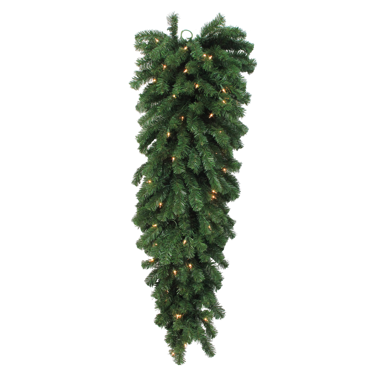 32624599 Pre Lit Deluxe Windsor Pine Artificial Christmas Teardrop Swag, Clear