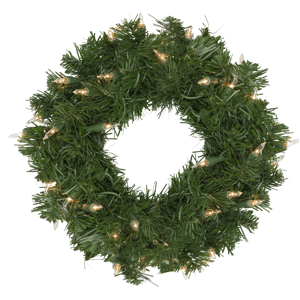Northlight 12in. Pre-Lit Deluxe Windsor Pine Christmas Wreath