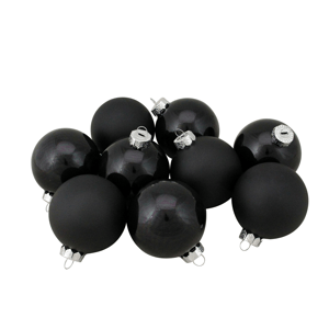 Northlight 9ct. Black Glass Ball Christmas Ornaments