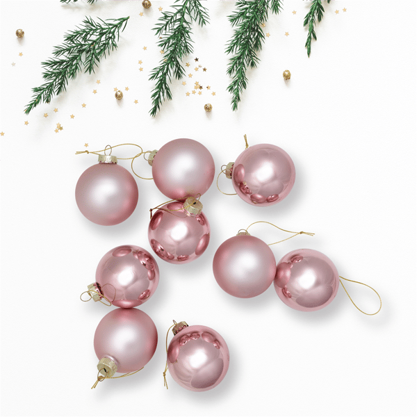 Northlight 9ct. 2-Finish Pink Glass Ball Christmas Ornaments
