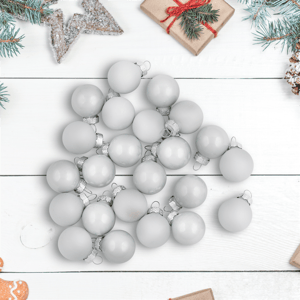 Northlight 24pc. White Mini Christmas Glass Ball Ornaments