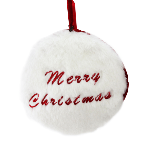 Allstate Merry Christmas Faux Fur Christmas Disc Ornament