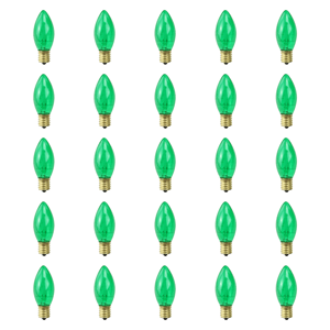 Northlight 25pk Green C9 Incandescent Christmas Replacement Bulbs