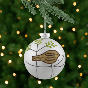 Northlight 4ct. Glitter Bird Christmas Glass Ball Ornaments