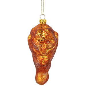 Northlight Buffalo Chicken Wing Drumette Glass Christmas Ornament