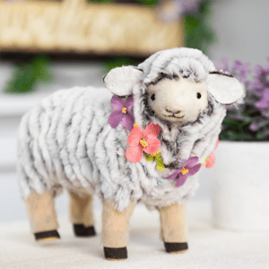 Northlight Sheep Wearing Flower Necklace Easter Decoration alternate view