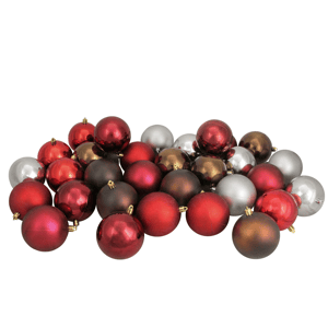 Northlight 32ct. Shatterproof 2-Finish Christmas Ball Ornaments