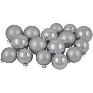Northlight 72ct. 2-Finish Christmas Glass Ball Ornaments