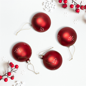 Northlight 4ct. Glittered Pine Needle Christmas Ball Ornaments