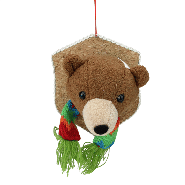 Northlight Stuffed Bear Head Christmas Ornament