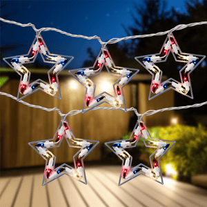 Northlight 5.25ft. Patriotic Stars Patio Light Set