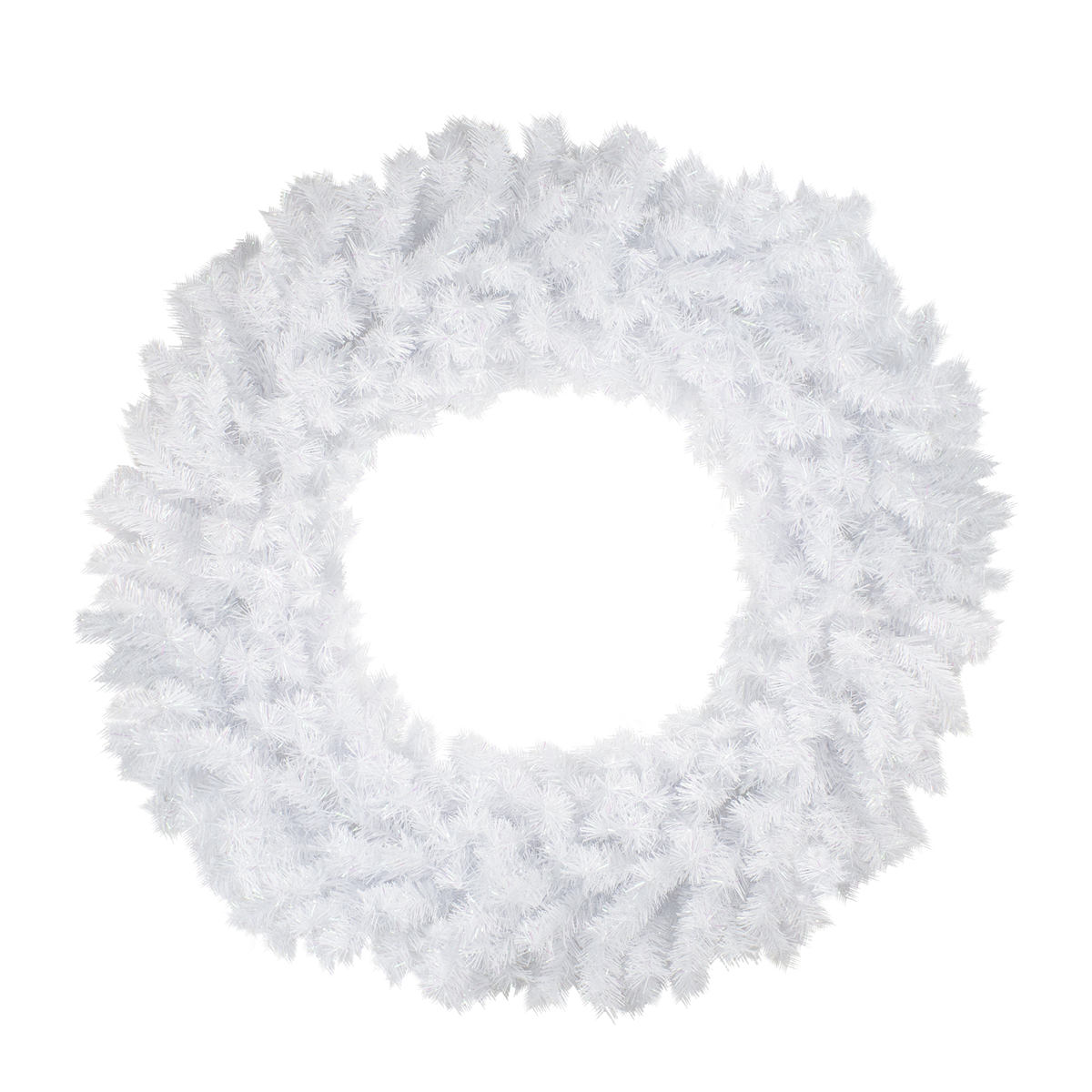 33380917 48 in. Icy White Spruce Artificial Christmas Wreath - Unlit