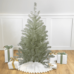 Northlight 4.5ft. Metallic Platinum Tinsel Christmas Tree