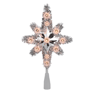 Northlight Silver Lighted Tinsel Star of Bethlehem Tree Topper