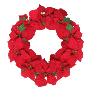 Northlight Red Artificial Poinsettia Flower Christmas Wreath