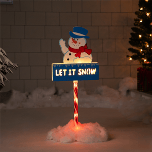 Northlight Lighted Snowman 'LET IT SNOW' Christmas Lawn Stake