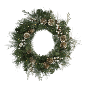 Northlight 22in. LED Mixed Berry & Pinecone Christmas Wreath