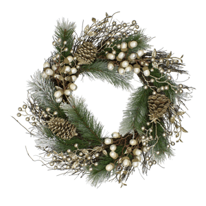 Northlight Acorn & Pinecone Flocked Pine Christmas Wreath