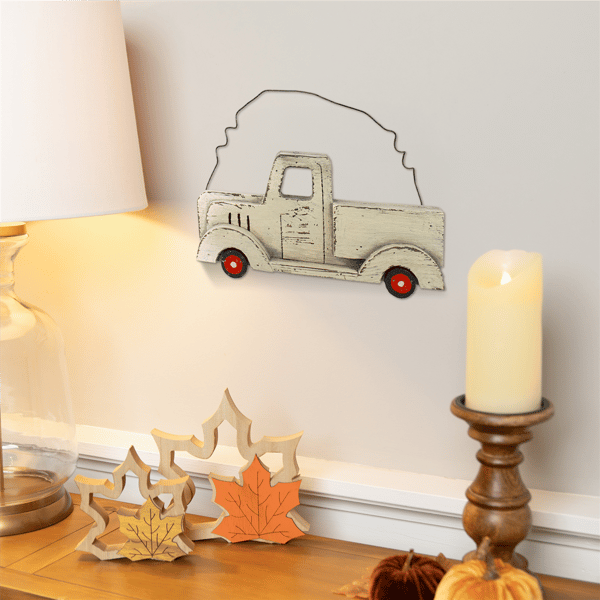 Northlight 11.75in. Wooden Pick Up Truck Fall Harvest Wall Decor alternate view