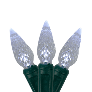 Hofert 23.5ft. White LED Faceted C6 Twinkling Christmas Lights