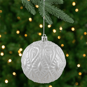 Northlight Embossed Raindrops Christmas Glass Ball Ornament