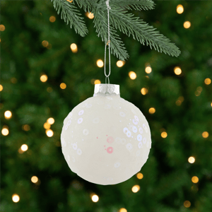Northlight 4pc. Frosted Sequined Christmas Ball Glass Ornaments