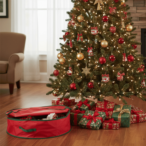 Northlight 24in. Christmas Wreath Zip Up Storage Bag with Handle