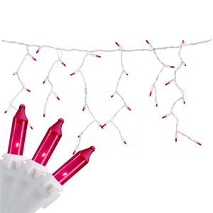 Brite Star 7.75ft. Mini Pink Icicle 100ct. Christmas Lights