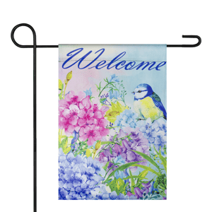 Northlight Blue & Purple Welcome Bird Outdoor Garden Flag