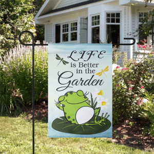 Northlight Life is Better in the Garden Frog Outdoor Garden Flag